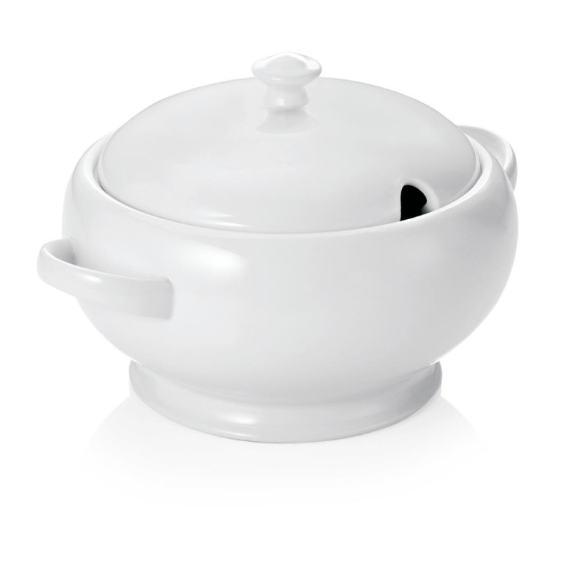 TERĪNE 2.5L, D22CM, AR КРЫШКОЙ , БЕЛАЯ , PORCELĀNS, WAS