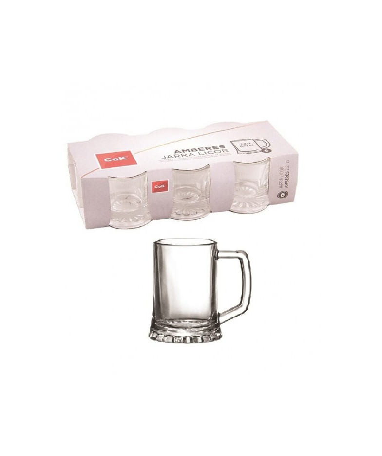 Glāzes 22ml 6vnt ar ranken. Amberes Z2701