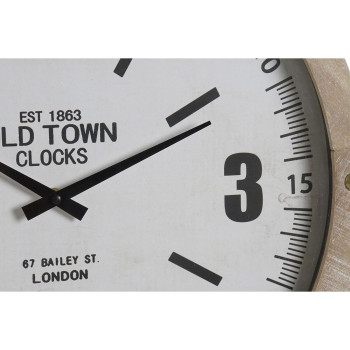 Wall Clock DKD Home Decor Natural MDF White Iron (52 x 5 x 60 cm),,,