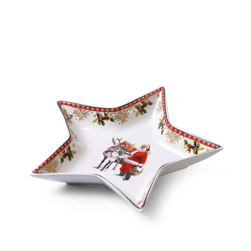 Блюдо CHRISTMAS в форме звезды 19 см (фарфор)
