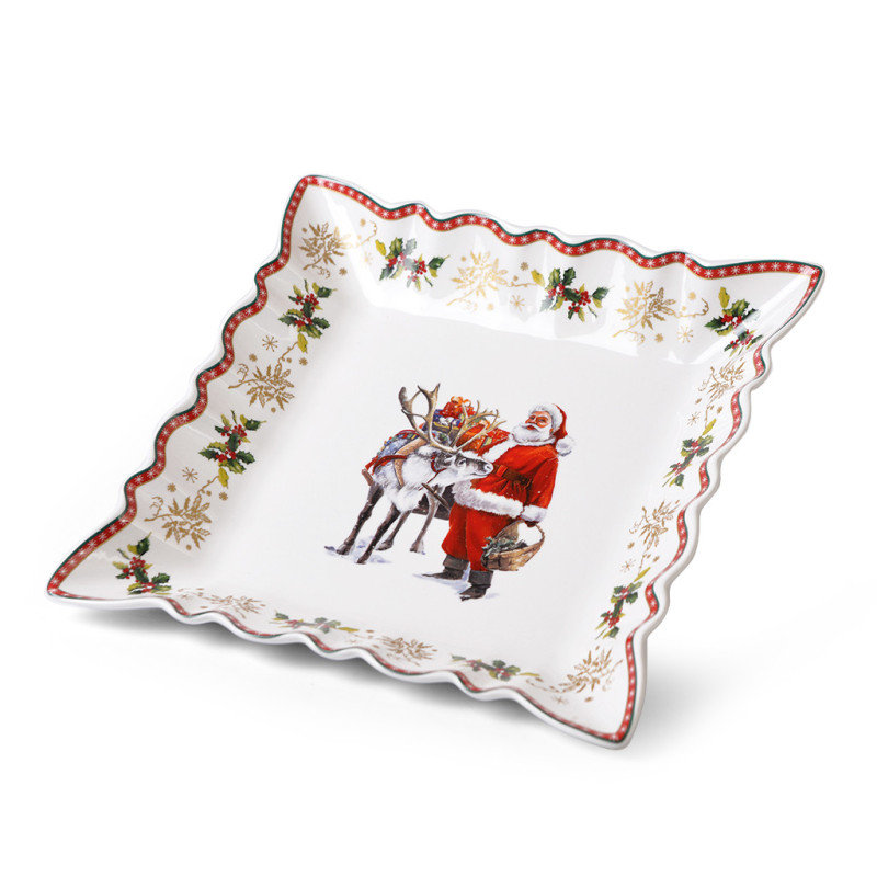 Square shape dish CHRISTMAS 23x23 cm (new bone china)