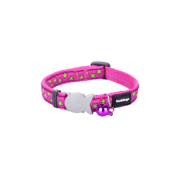 Dog collar Red Dingo STYLE STARS LIME ON HOT PINK 15 mm x 24-36 cm,,,