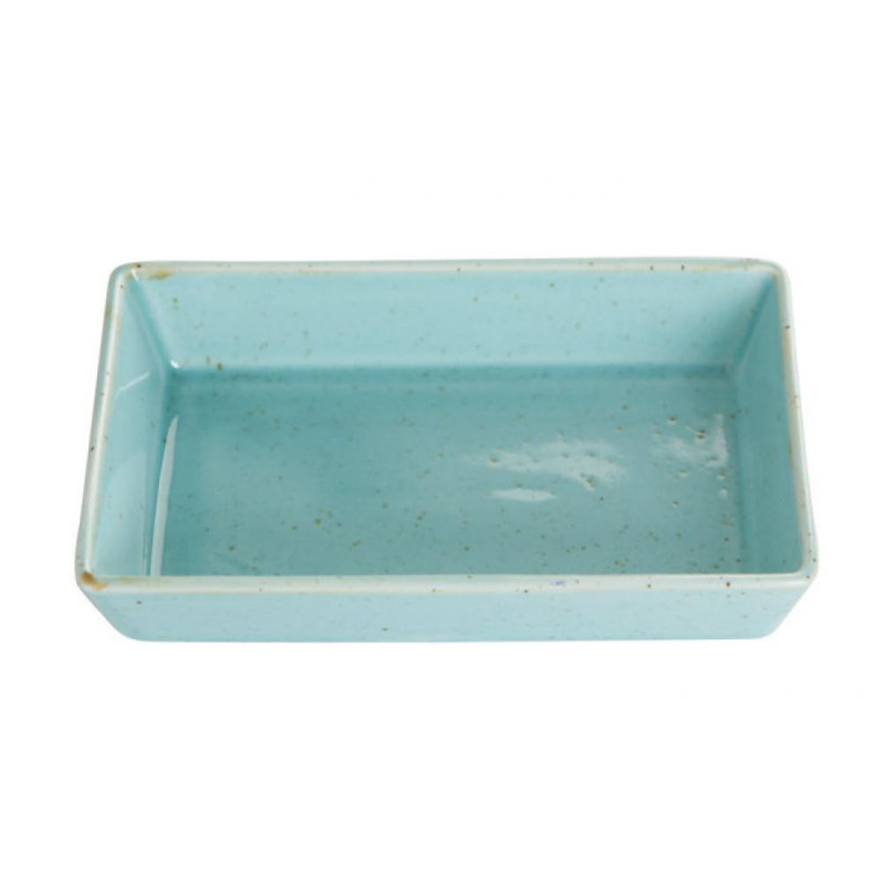 SEASONS TURQUOISE STRAIGHT ūrveida plate  ar malām 16x11cm, Porland