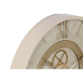 Wall Clock Home ESPRIT White Beige Golden Crystal Iron 60 x 8 x 60 cm 59,5 x 8,5 x 59,5 cm,,,