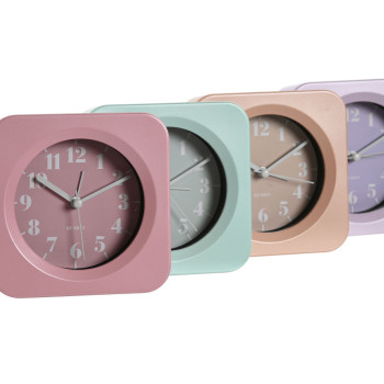 Table clock Home ESPRIT Green Pink Coral Lilac (4 Units),,,
