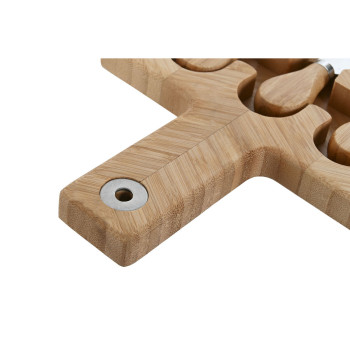 Griešanas dēlis Home ESPRIT Dabisks Bambuss Nerūsējošais tērauds 41 x 18,3 x 2 cm (4 Daudzums)