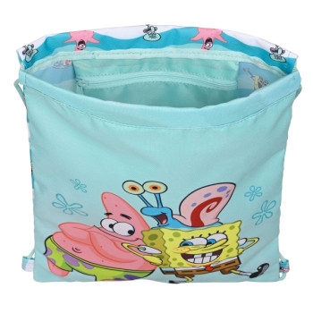 MUGURSOMA AR LENCĒM SPONGEBOB STAY POSITIVE ZILS BALTS 26 X 34 X 1 CM