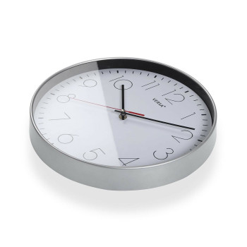 Wall Clock Versa White Silver Plastic Quartz 4,3 x 30,5 x 30,5 cm,,,