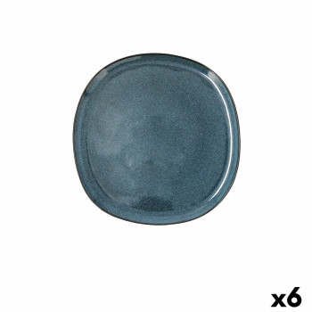 Plakans trauks Bidasoa Ikonic Zils Keramika 20,2 x 19,7 x 1,3 cm (6 gb.) (Pack 6x)