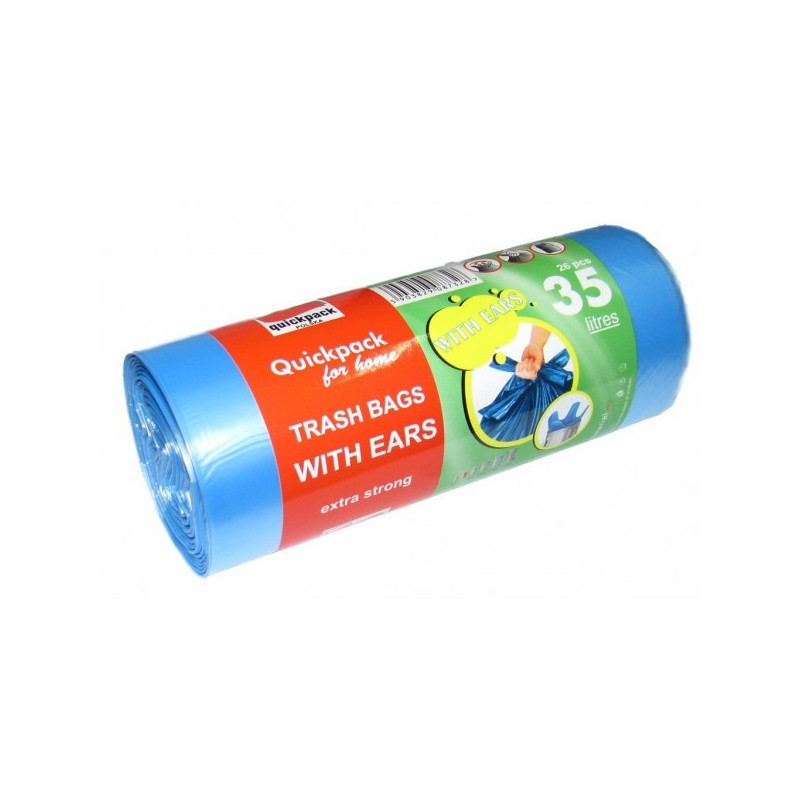 Šiukšlių maišai HD 35L 26шт  'su ausimis' mėl.