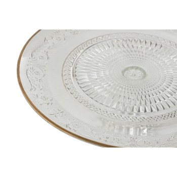 Plakans trauks Home ESPRIT Caurspīdīgs Bronza Stikls 33 x 33 x 9,4 cm