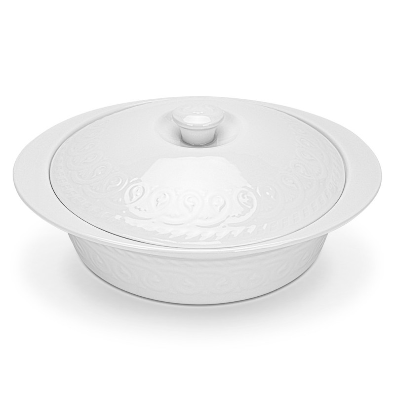 Round baking dish with ceramic lid Parmigiano  29.2x25х7.2 cm / 1.7L (porcelain)