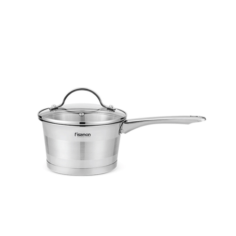 Ковш TIERNO 16x9,5 см / 1,5 л со стеклянной крышкой (нерж. сталь)