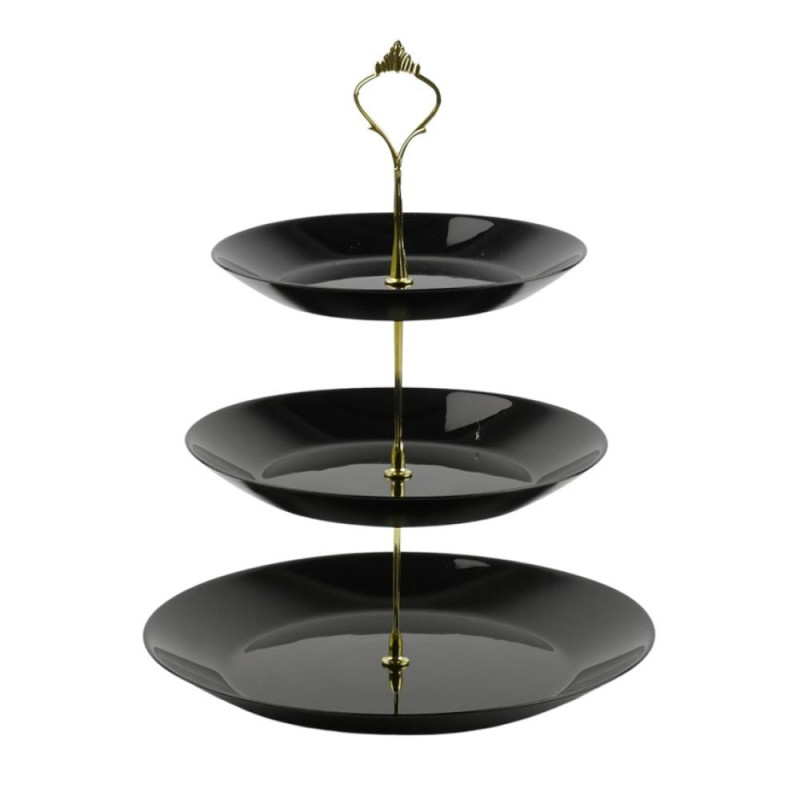 SONIA 3-STĀVU ETAŽIERIS, MELNS, STIKLS, Prymus-AGD