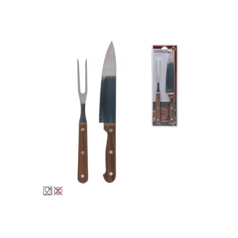 Peilis 29.5cm su šakute 25.5cm komplekts BBQ