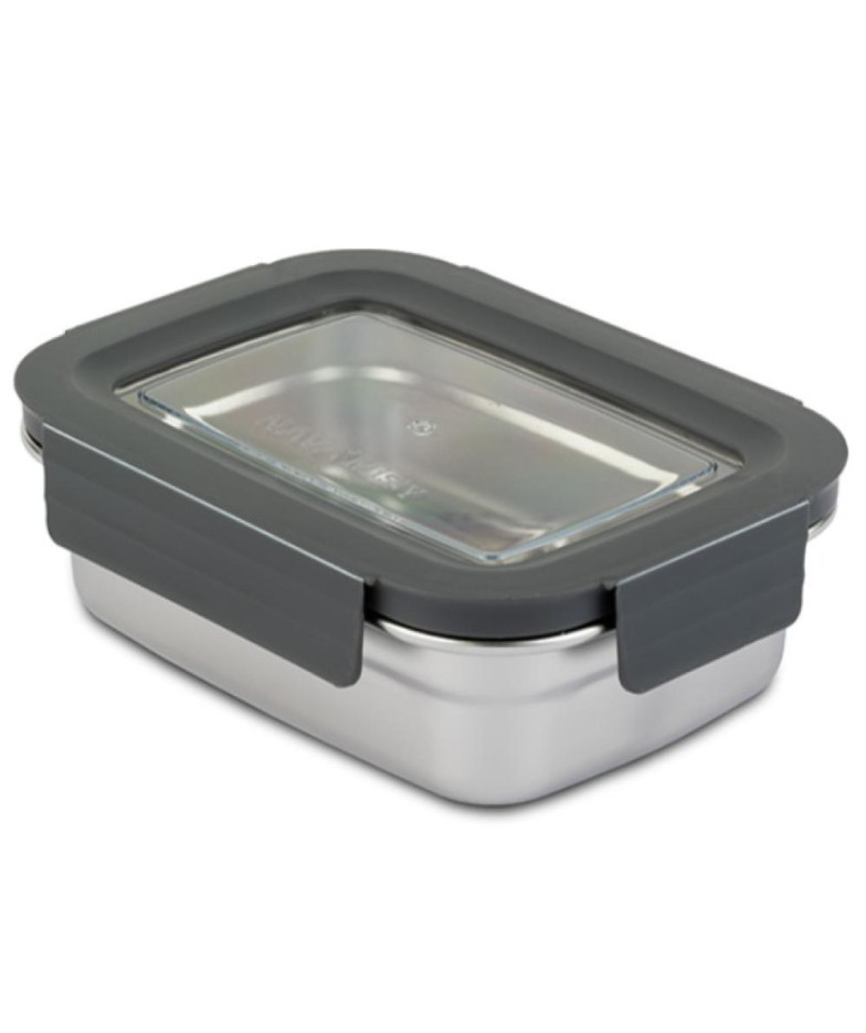 MISTY storage container 600 ml, 18x7x14 cm, with plastic lid, stainless steel, Nava