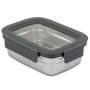 MISTY storage container 600 ml, 18x7x14 cm, with plastic lid, stainless steel, Nava