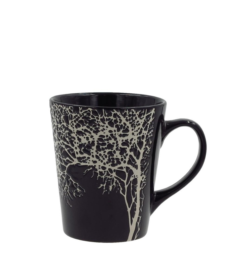 TREE MUG 350ML, black , KERAMIKA, NEWILL