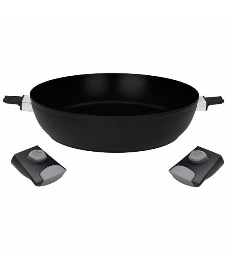 SPACE SAVING SAUTĒŠANAS PANNA 28CM AR NOŅEMAMIEM ROKTURIEM, ALUMĪNIJS/BAKELĪTS, INDUKCIJA, Tognana