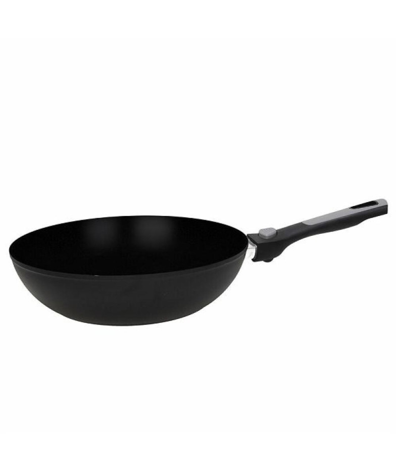 SPACE SAVING WOK PANNA 28CM, AR NOŅEMAMU ROKTURI, ALUMĪNIJS/BAKELĪTS, INDUKCIJA, Tognana