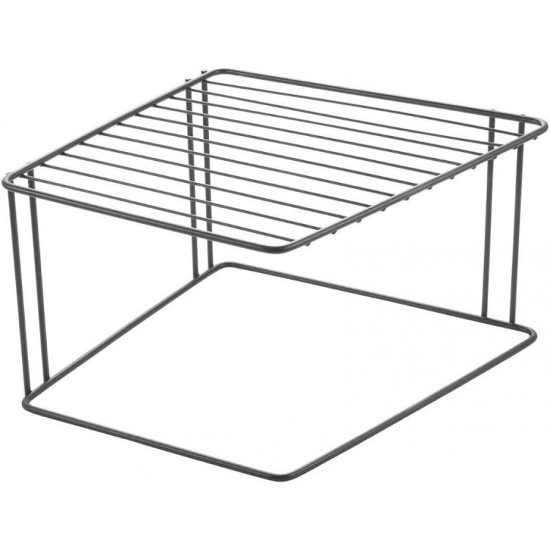 LAVA BOXE STŪRA PLAUKTS 25x25x15CM, MELNS, NER.TĒR., Metaltex