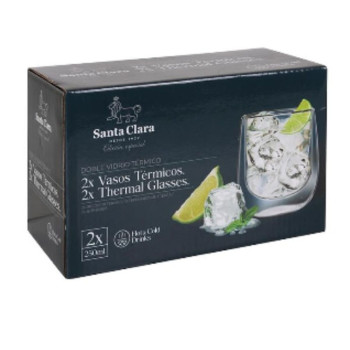 Klaaside komplekt Inde Santa Clara Borosilikaatklaas 250 ml 2 Tükid, osad