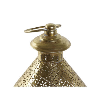 Подсвечник Home ESPRIT Позолоченный Металл Стеклянный 18 x 18 x 35,5 cm