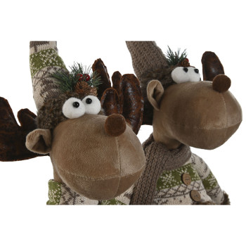 Jõuluehe Home ESPRIT Pruun Roheline Põhjapõder 25 x 15 x 55 cm (2 Ühikut),,,