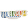 Set of 6 Cups with Plate Home ESPRIT Yellow Blue Green Coral Porcelain Stripes Mediterranean 90 ml