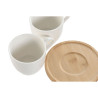 6 krūžu ar šķīvi komplekts Home ESPRIT Balts Dabisks Bambuss Porcelāns 220 ml