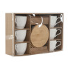 6 krūžu ar šķīvi komplekts Home ESPRIT Balts Dabisks Bambuss Porcelāns 220 ml