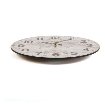Wall Clock Versa World Wood (28 x 28 x 9 cm),,,