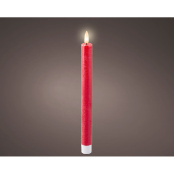 Svece LED Lumineo Sarkans d 2,2 x 24,5 cm 2 gb. (AAA),,,