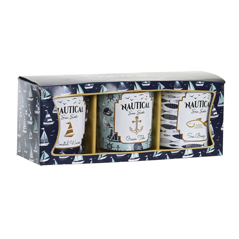 Küünal DKD Home Decor Sinine Vaha Kristall 17 x 5 x 6 cm (3 Ühikut),,,