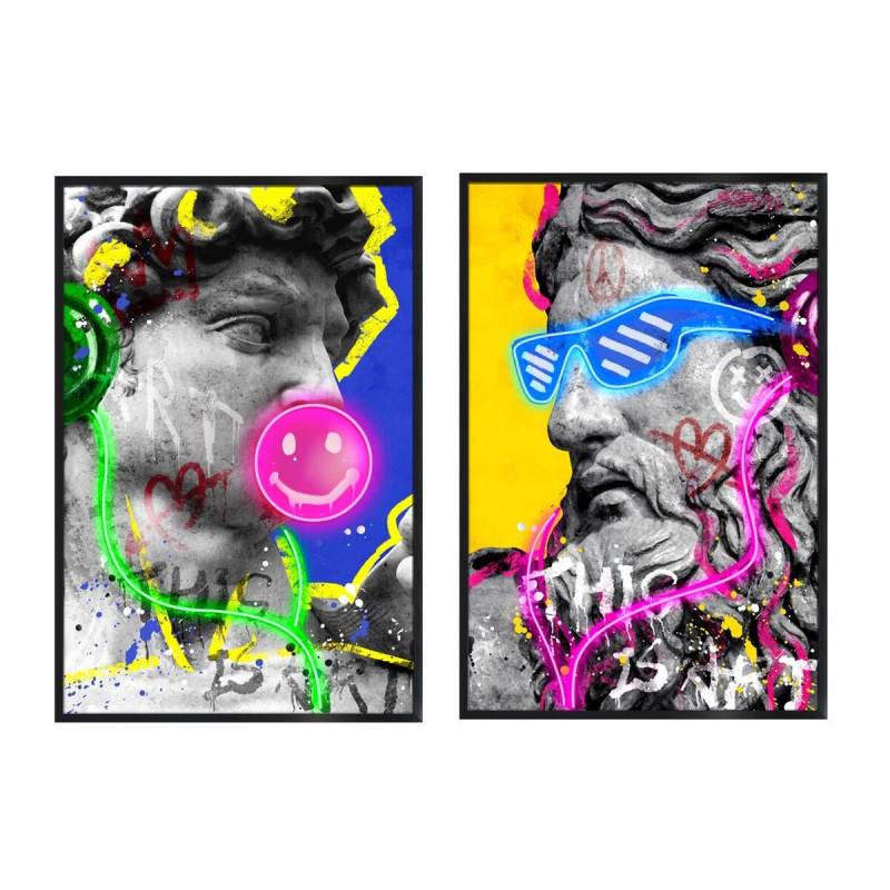 Painting Home ESPRIT Modern Mythological 83 x 3 x 123 cm (2 Units),,,