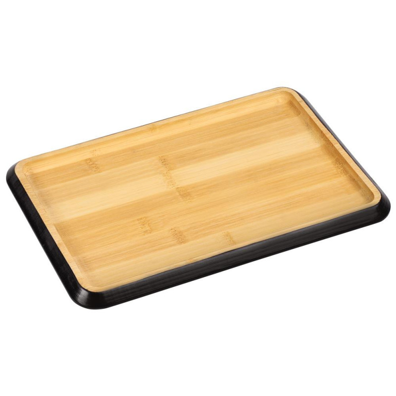 TRAY  SERVĒŠANAI-BOARD  32x20x2CM, AR MELNU MOTĪVU, BAMBUSS, FSC, Kesper