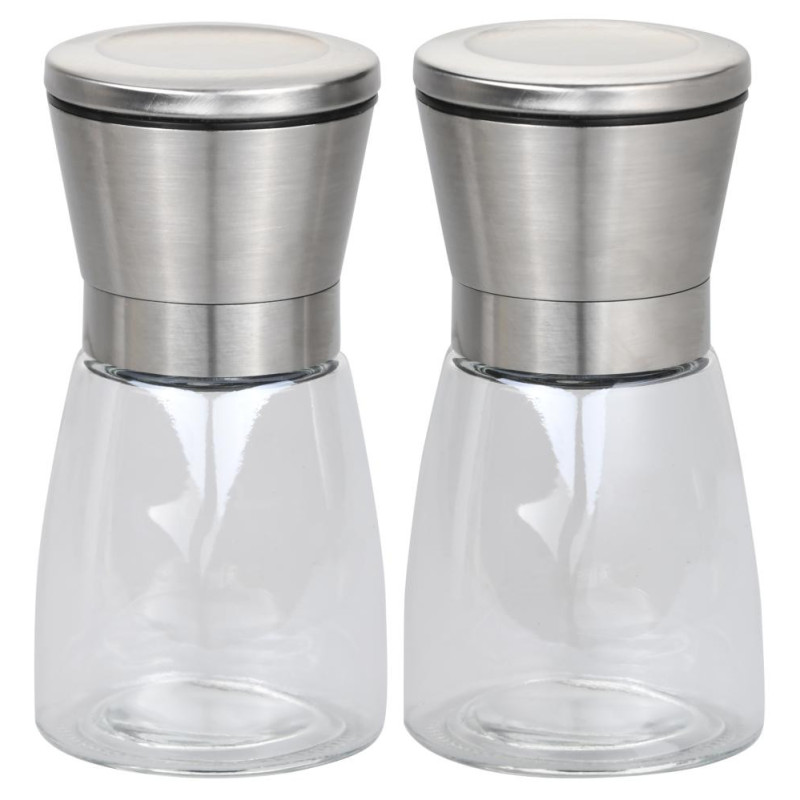 SĀLS/PIPARU MALĒJU KOMPL.H13.5CM, PLASTMASA/NER.TĒR., Kesper