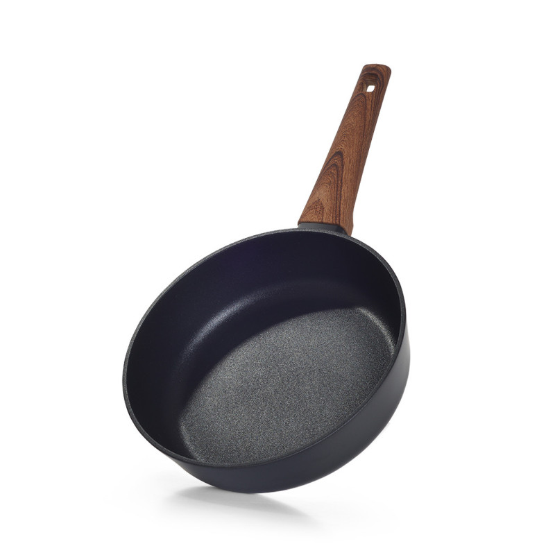Deep frying pan VEGA 24x6.8 cm with double screw handle with induction bottom (aluminium with non-stick coating)