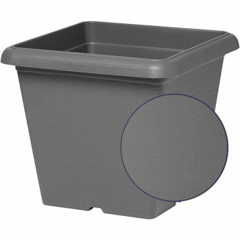 Plant pot Garden ID Anthracite Squared Stone effect 40 x 35 cm,,,