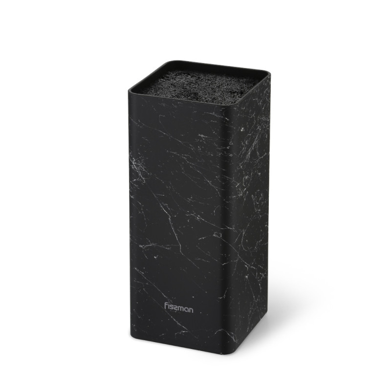Kitchen knife organizer 10x10x22cm, square shaped, BLACK MARBLE (plastic)