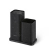 Kitchen knife and utensil organizer 11x11x23+11x11x17 cm, BLACK MARBLE (plastic)