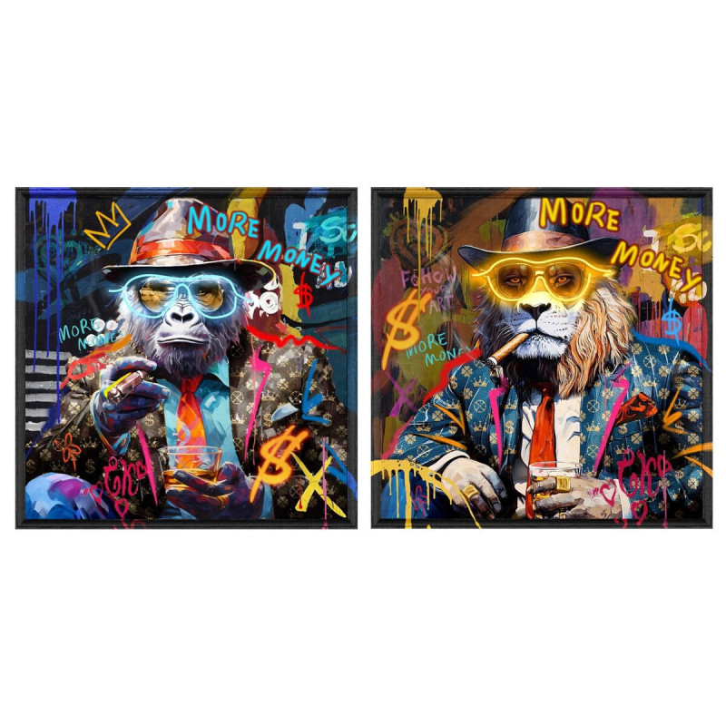 Drobė Home ESPRIT polistirenas Drobė 83 x 3,7 x 83 cm,,,