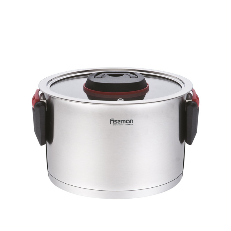 Stockpot PAULINE 20x11.5 cm / 3.5 LTR with glass lid (stainless steel)