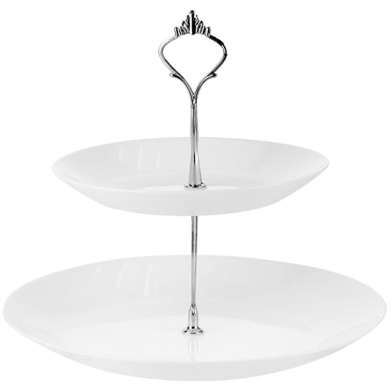 SONIA 2-STĀVU ETAŽIERIS, WHITE , STIKLS, Prymus-AGD