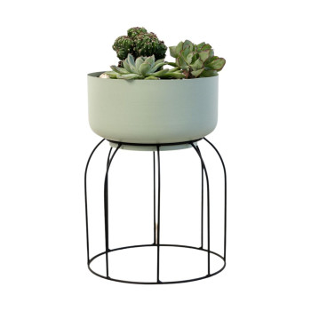 Planter with stand Vinthera Moa Green Metal 20 x 20 x 30 cm (6 Units),,,
