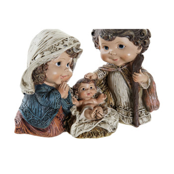 Kristuse sünni komplekt DKD Home Decor Vaik Mitmevärviline (16 x 9 x 12 cm) (2 Ühikut),,,