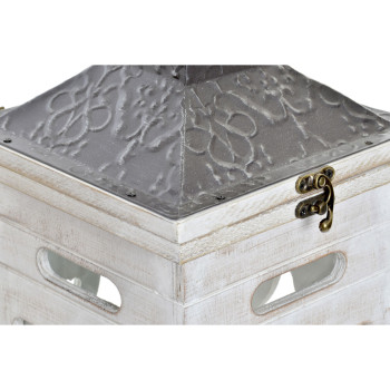 Žibintų rinkinys Home ESPRIT Balta Stiklas Eglė Etninis Arabas 26 x 26 x 66 cm (2 Dalys),,,