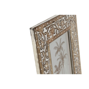 Nuotraukų rėmelis Home ESPRIT Balta Natūralus Stiklas Mango mediena Indas 26,5 x 2 x 31,5 cm,,,