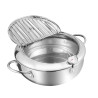 Deep fryer pot 24x8.5 cm / 3.4 LTR with lid (stainless steel)