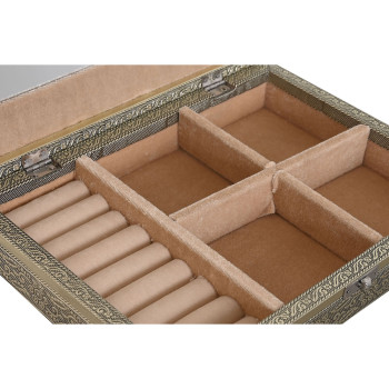 Lādīte Home ESPRIT Balts Šampanietis Koks Alumīnijs 27,5 x 20 x 5,4 cm,,,